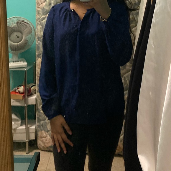 Navy blue dress shirt/blouse - Picture 2 of 2